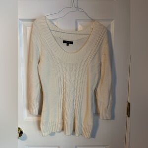 Express Cream Scoop Neck Sweater